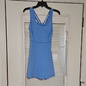 Trac Sky Blue Scalloped Hem Tank Mini Dress